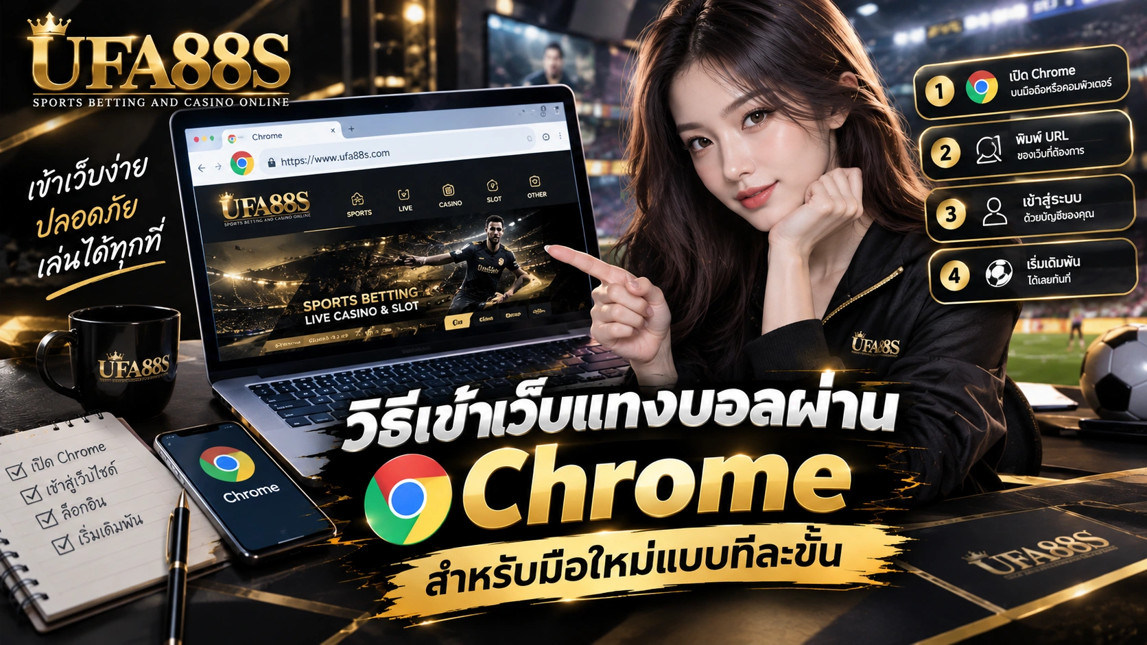วิธีเข้าเว็บแทงบอลผ่าน Chrome