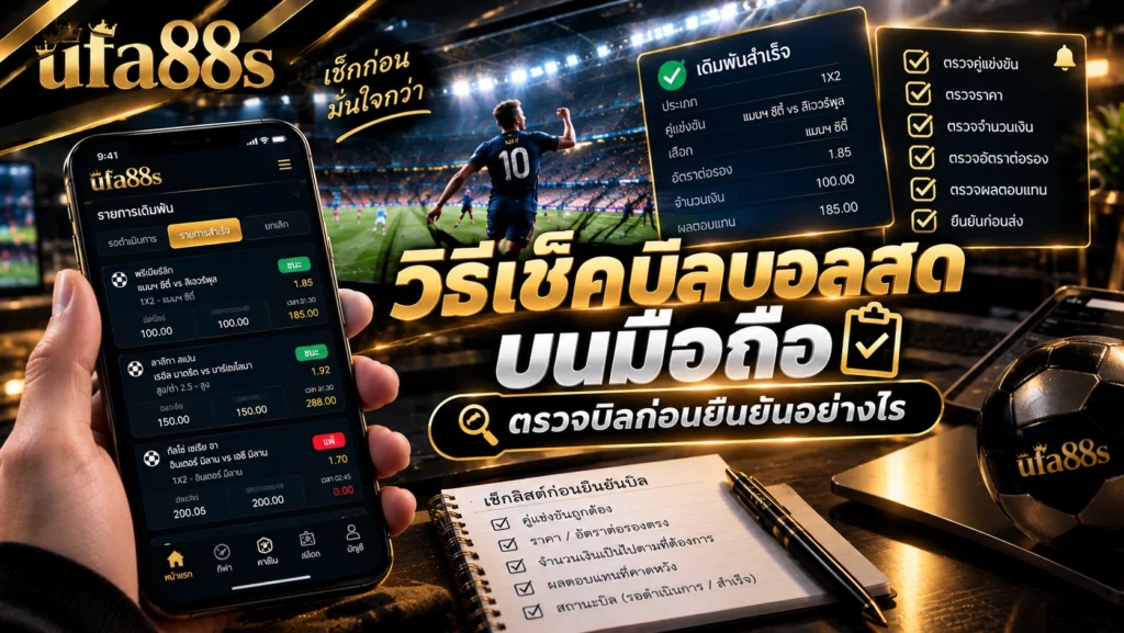 วิธีเช็คบิลบอลสดบนมือถือ
