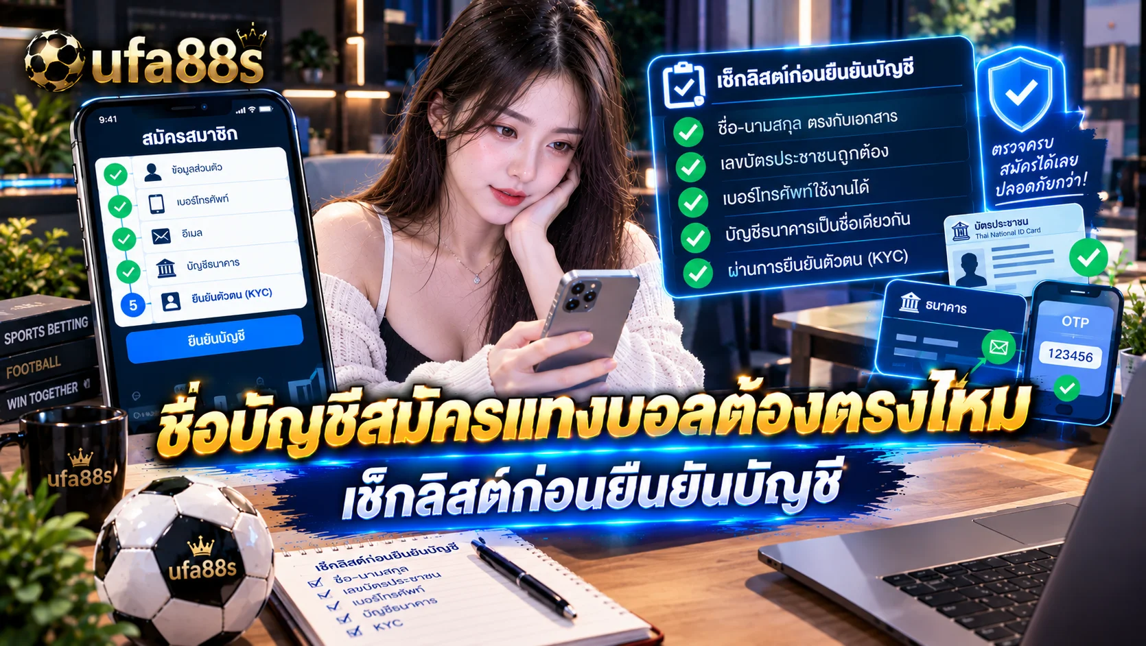 ชื่อบัญชีสมัครแทงบอลต้องตรงไหม