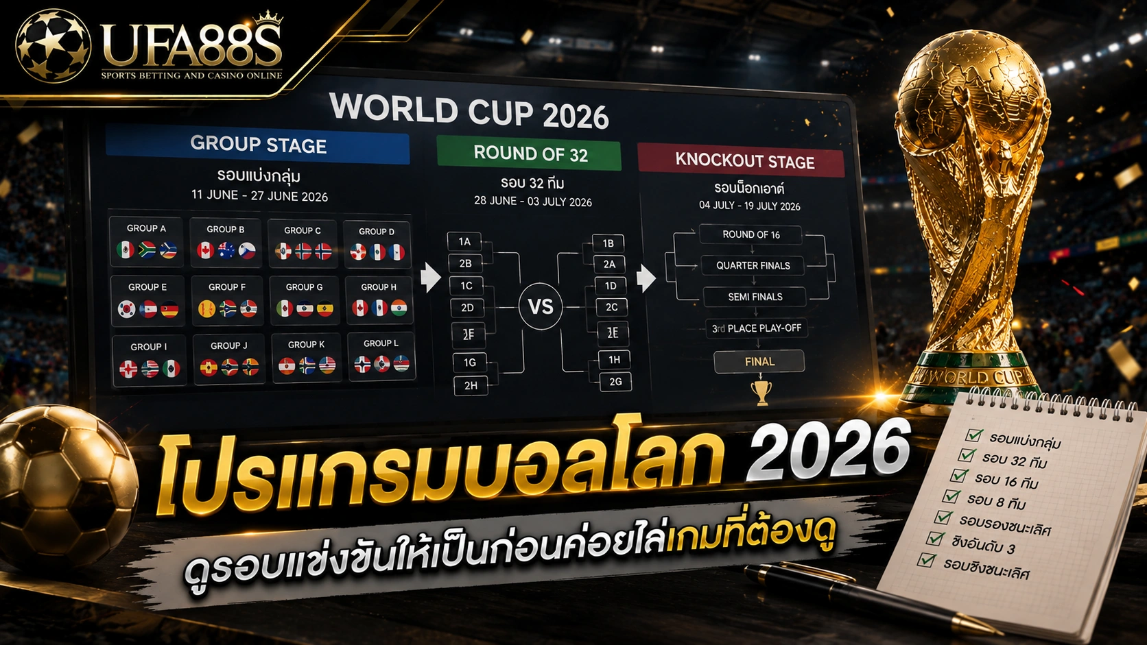 โปรแกรมบอลโลก 2026