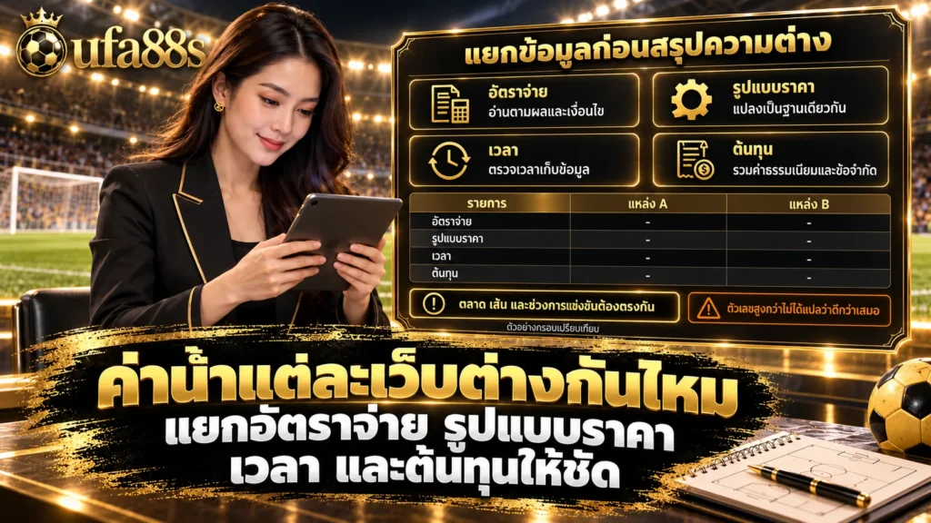 ค่าน้ำแต่ละเว็บต่างกันไหม
