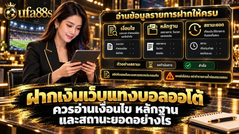 ฝากเงินเว็บแทงบอลออโต้