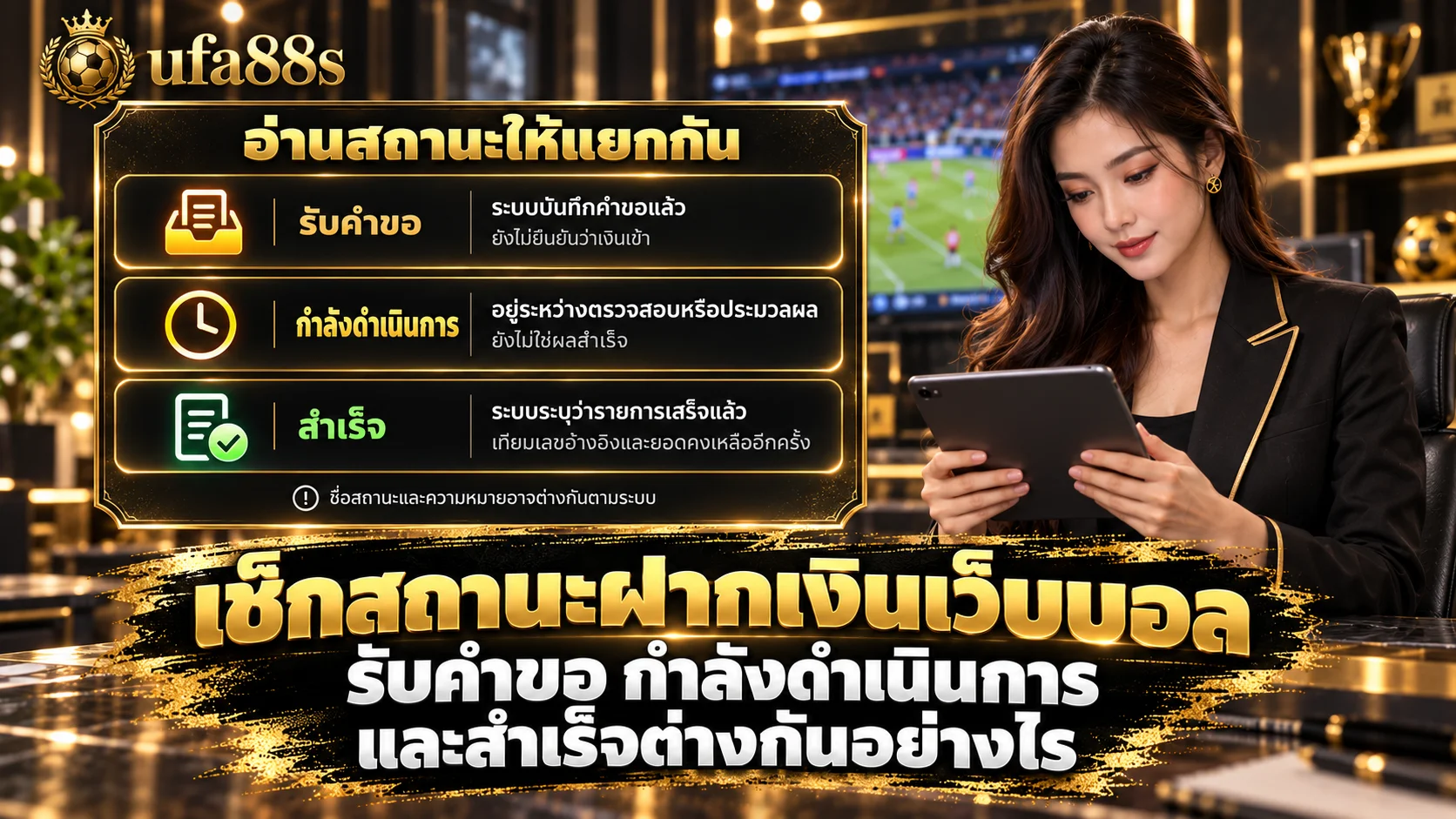 เช็กสถานะฝากเงินเว็บบอล