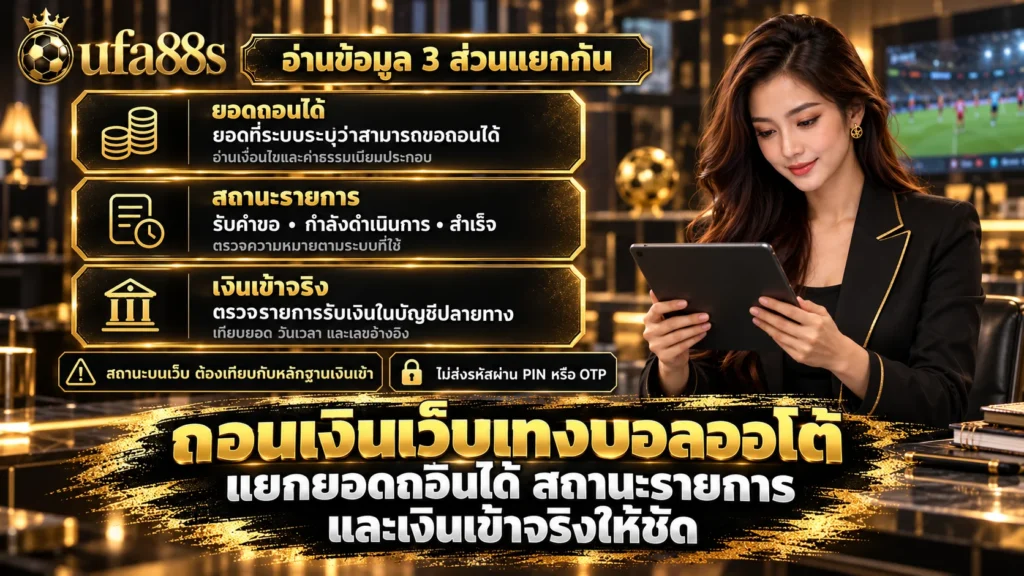 ถอนเงินเว็บแทงบอลออโต้