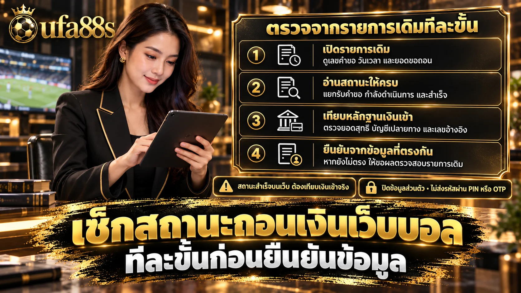 เช็กสถานะถอนเงินเว็บบอล