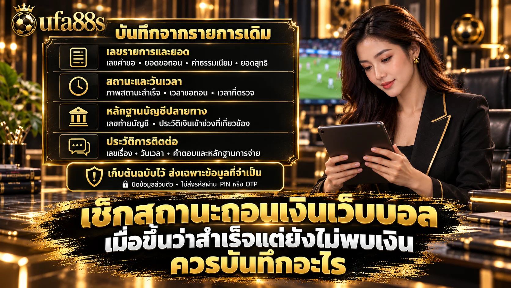 เช็กสถานะถอนเงินเว็บบอล