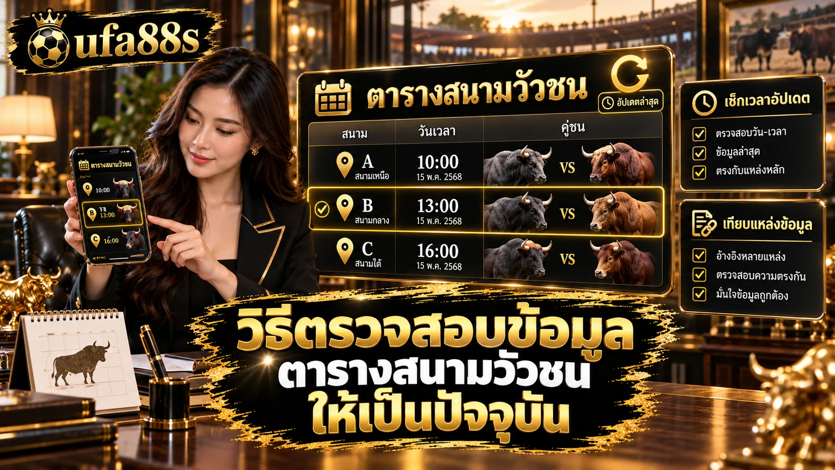 ตารางสนามวัวชน