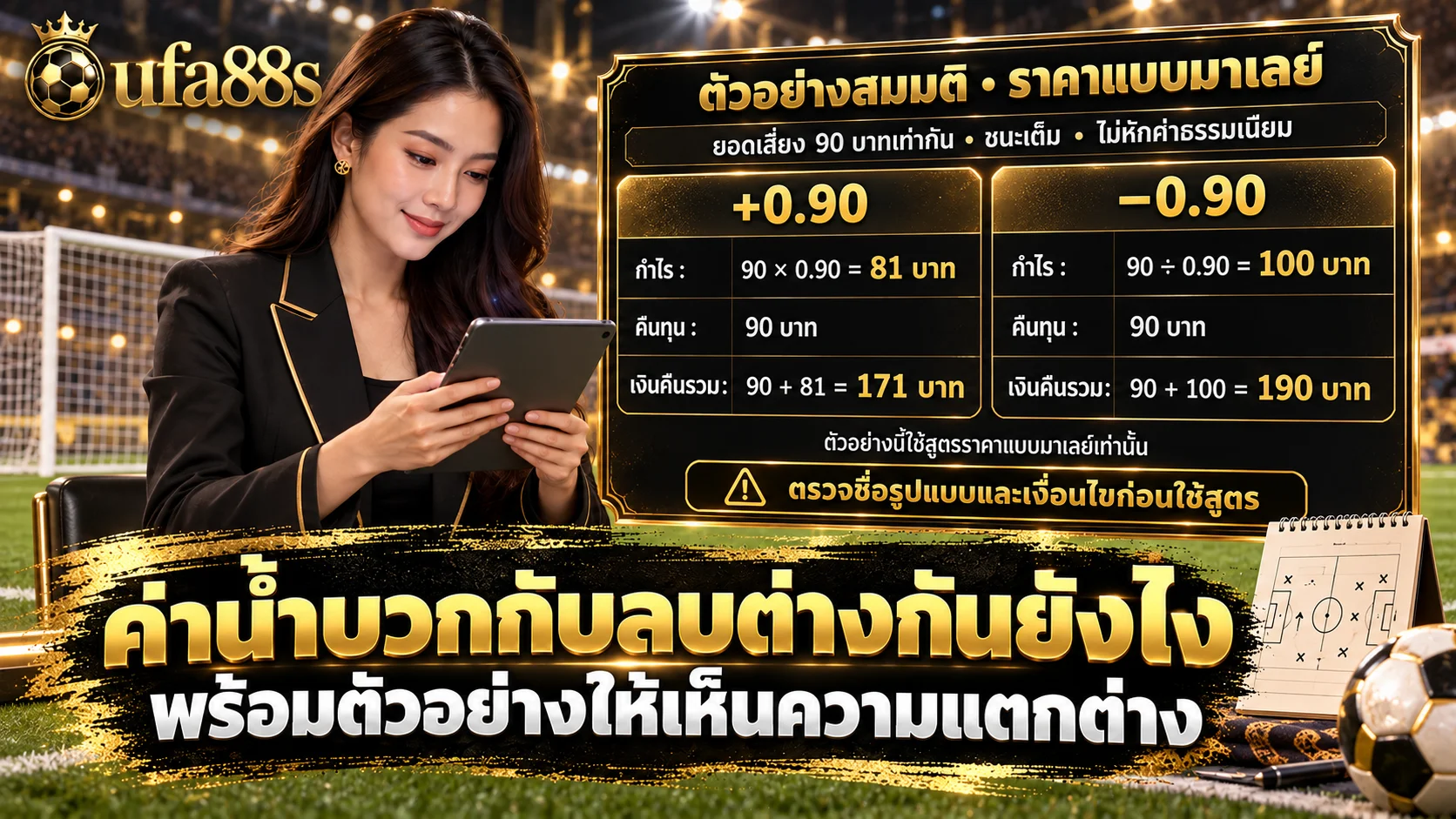 ค่าน้ำบวกกับลบต่างกันยังไง