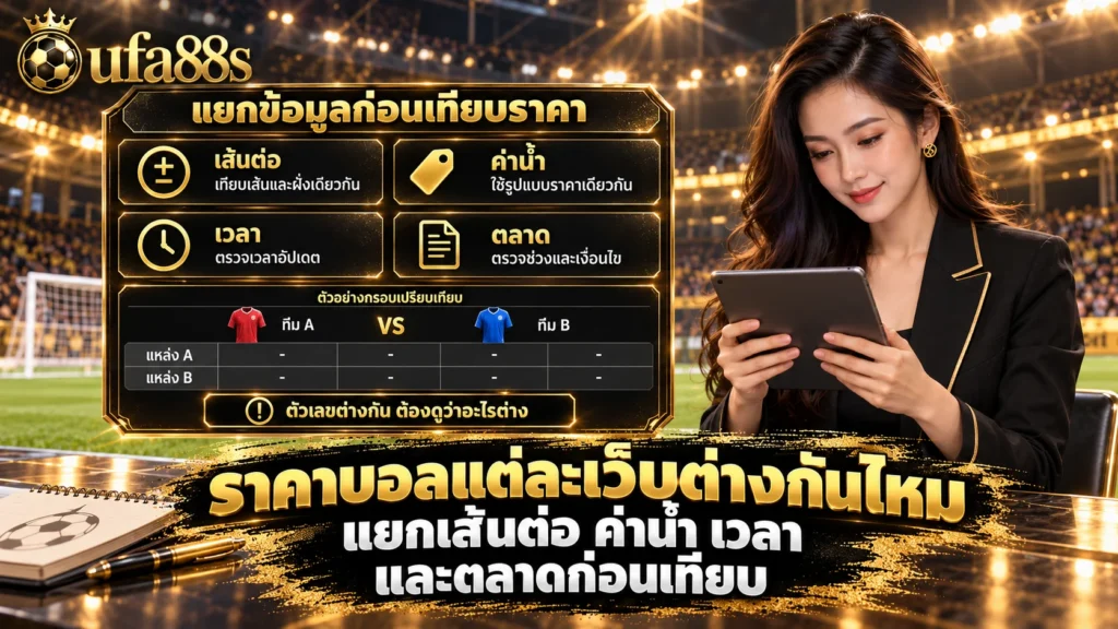 ราคาบอลแต่ละเว็บต่างกันไหม