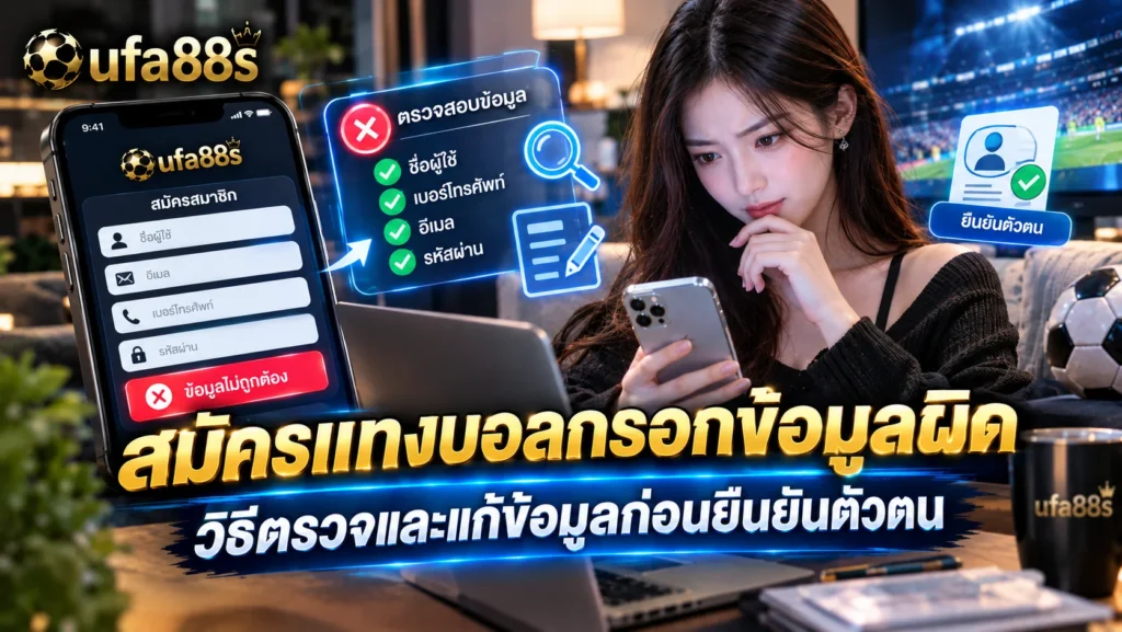 สมัครแทงบอลกรอกข้อมูลผิด