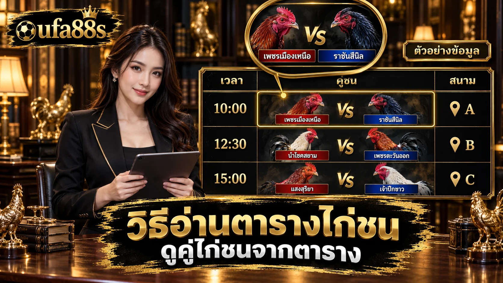 วิธีอ่านตารางไก่ชน