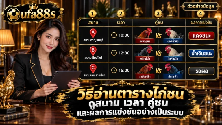 วิธีอ่านตารางไก่ชน
